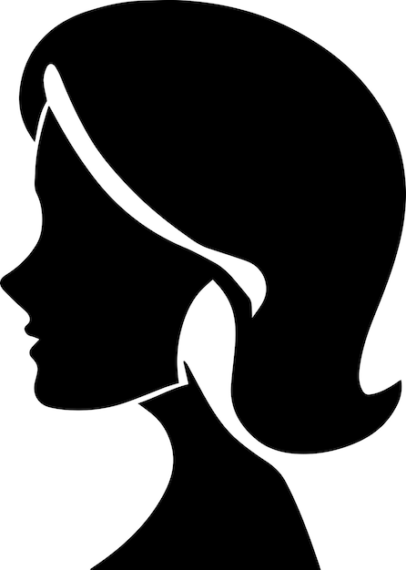 Women Profile vector silhouette illustration 23