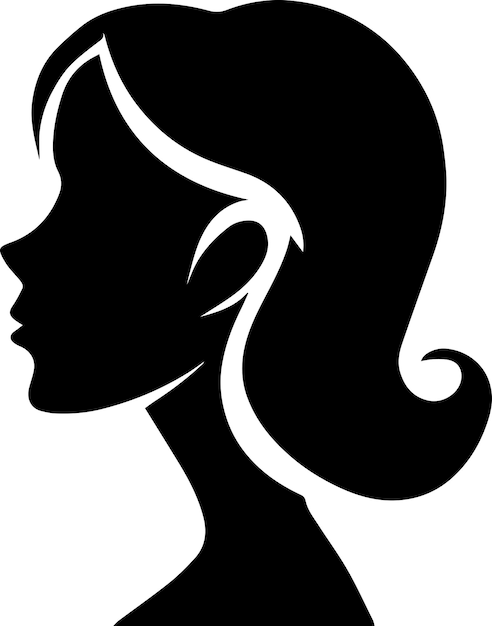 Женский профиль векторного силуэта, иллюстрация 2