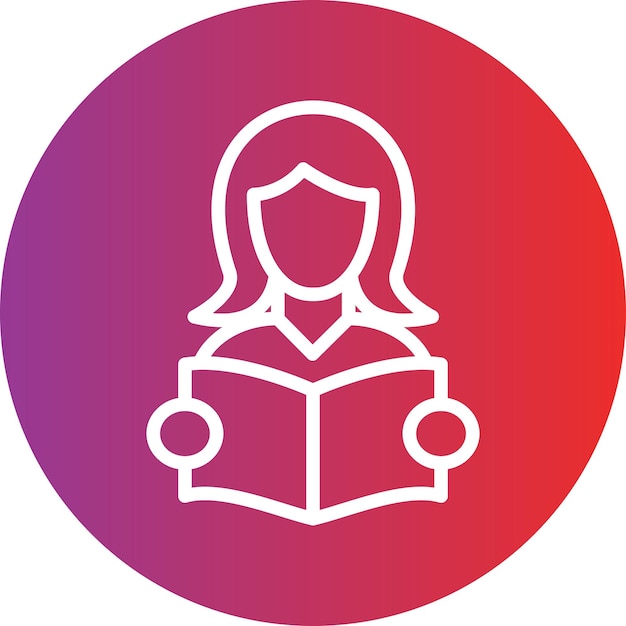 Women Reading Book Icon Style