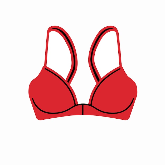 Vector women red bra symbol isolated on white background illustration vector