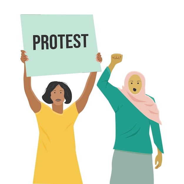 Women reveal the protest and defend rights