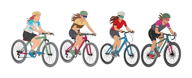 Women riding bikes