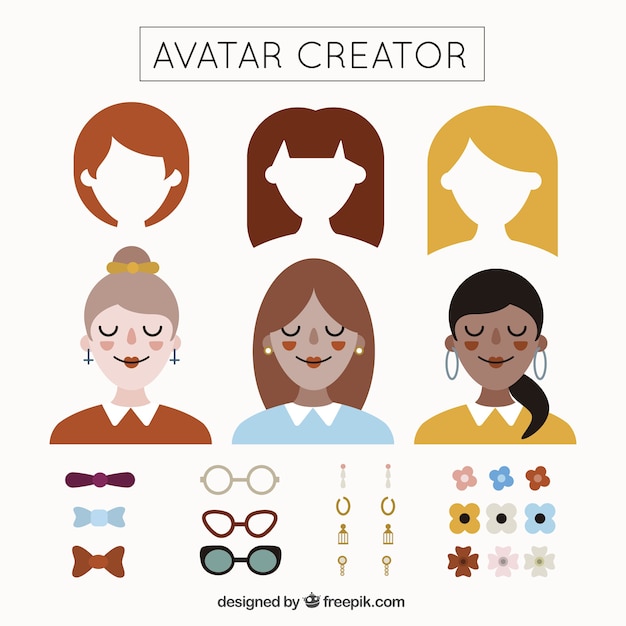 Вектор Женская avatar creator