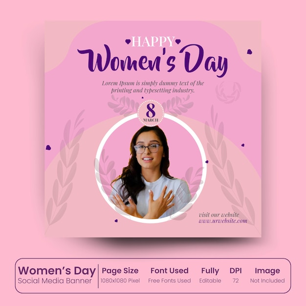 Vector women's day 8 march social media banner template