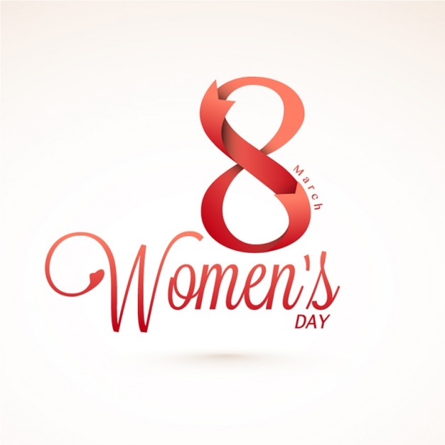 Vector women's day background with eight-shaped ribbon