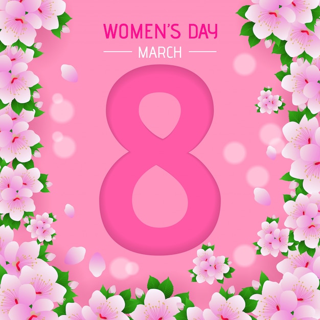 Women's day background with flower pattern