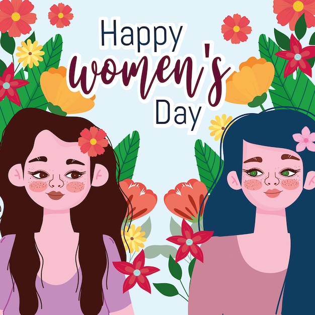 Women's Day background with flowers