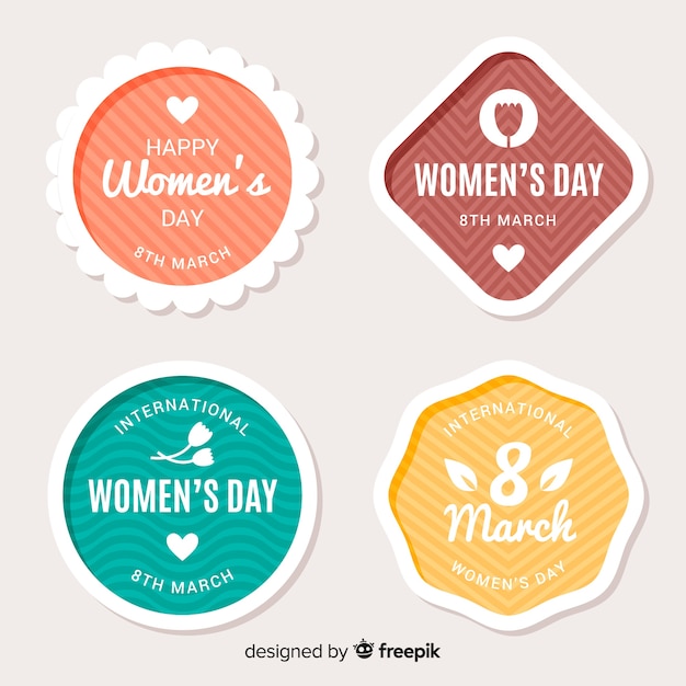 Collezione di badge per la festa della donna