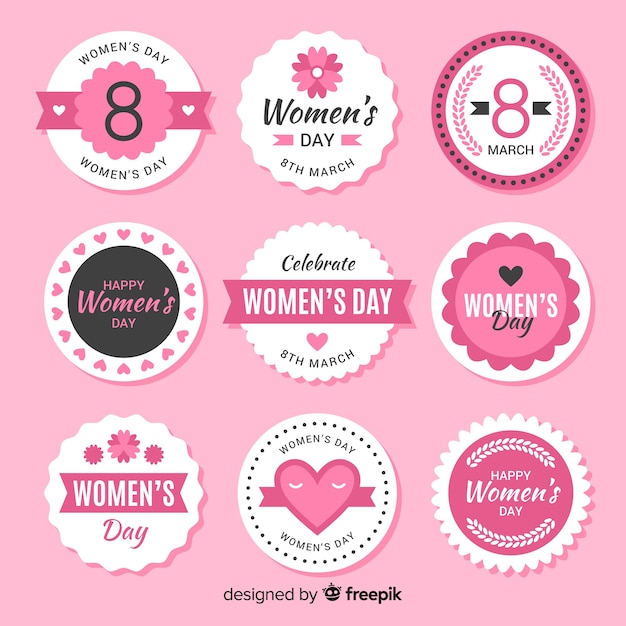 Collezione di badge per la festa della donna