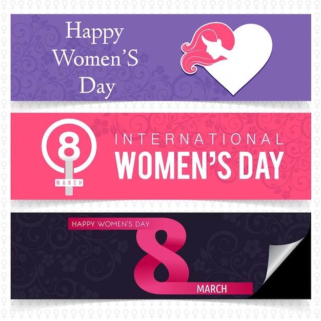 Women's day banner set 