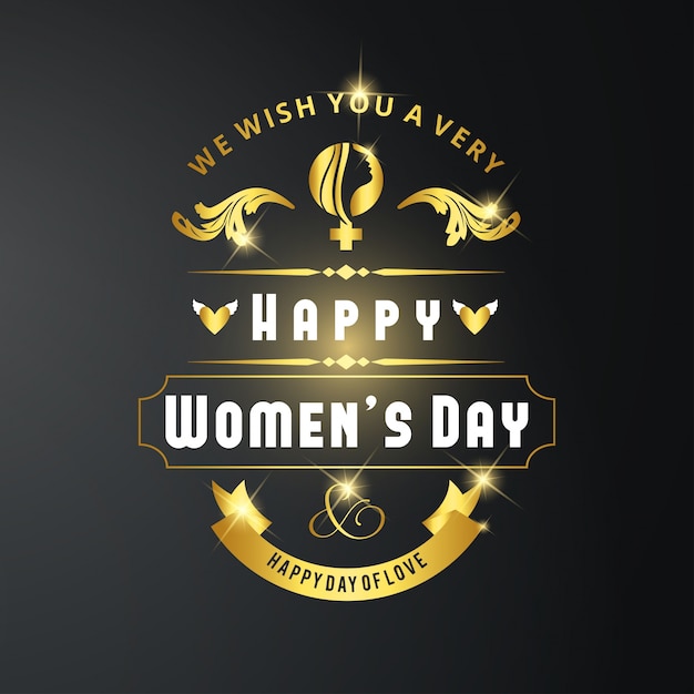 women's day card with dark background vector 