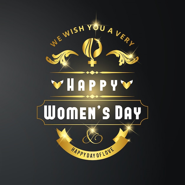 Women's day card with dark background vector