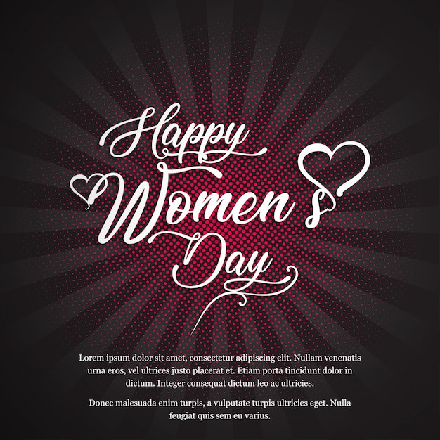 Women's day card with elegent vintage disign vector