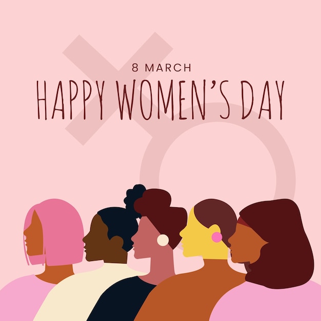 Women's Day Concept in Flat Design, Special Day, 8 March