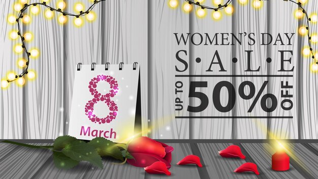 Women's day discount horizontal modern banner