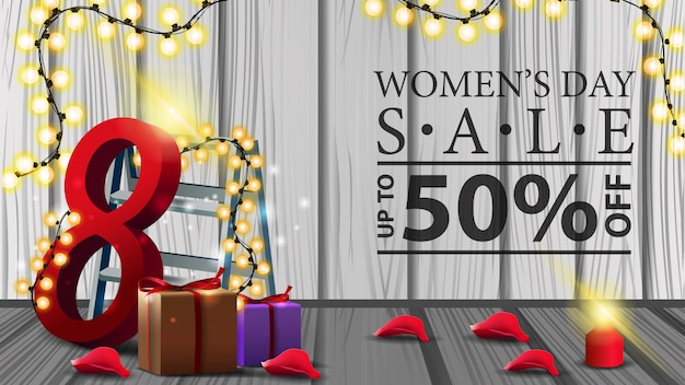 Women's day discount horizontal modern banner