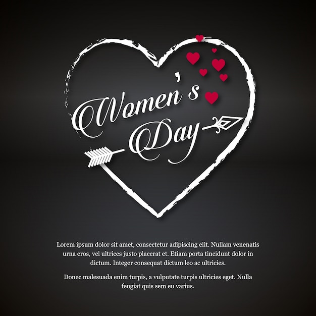 Women's day greetings typography with dark background