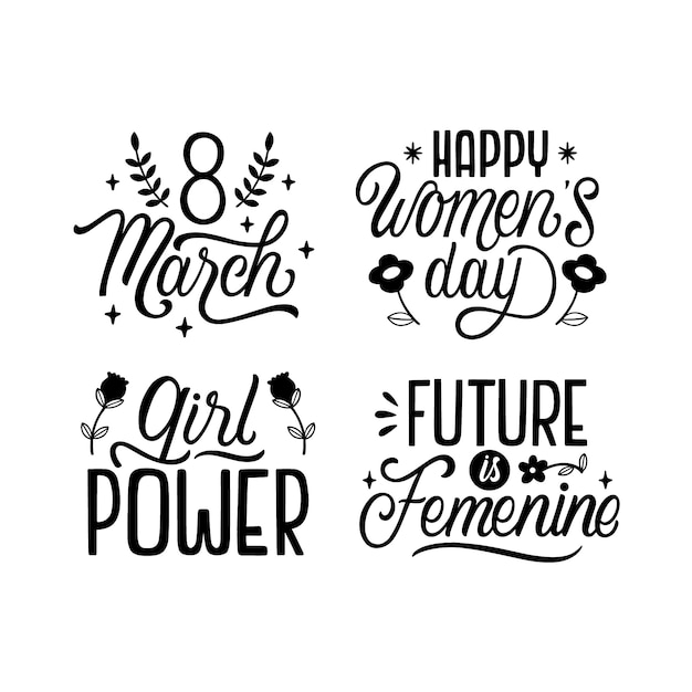 Women's day lettering set