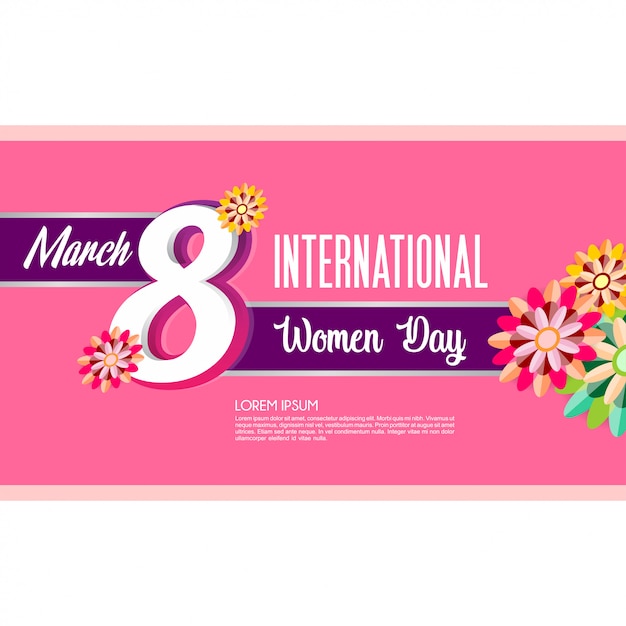 Vector women's day pink background