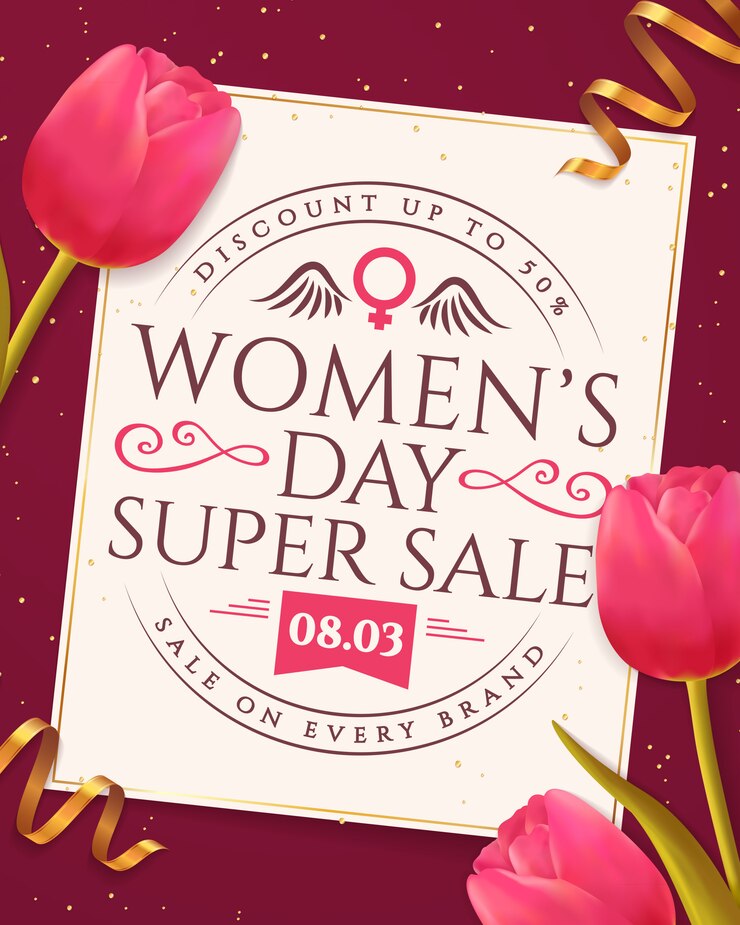 Women's Day sale banner.
