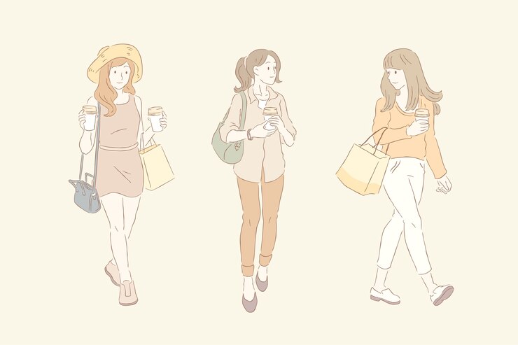 Vector レディースファッションラインとピンク