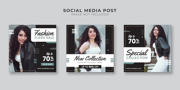 女性のファッション販売ソーシャルメディアとinstagramの投稿テンプレート