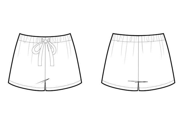 Women s fashion Sleepwear Pajamaswhite shorts Vector sleepwear isolated illustration