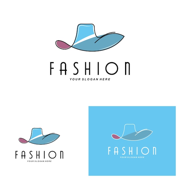 여성용 모자 로고 디자인 일러스트레이션 패션 뷰티 액세서리 및 제품 브랜드 관리