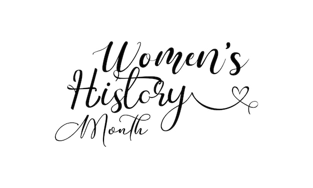ベクトル 女性史月間ブラシ書道スタイルベクトルテンプレートデザインバナーカードポスター背景