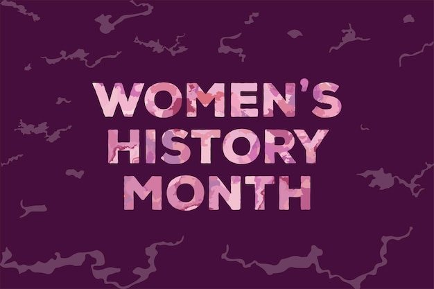 Vector women's history month grunge texture contributions women events celebrated history banner