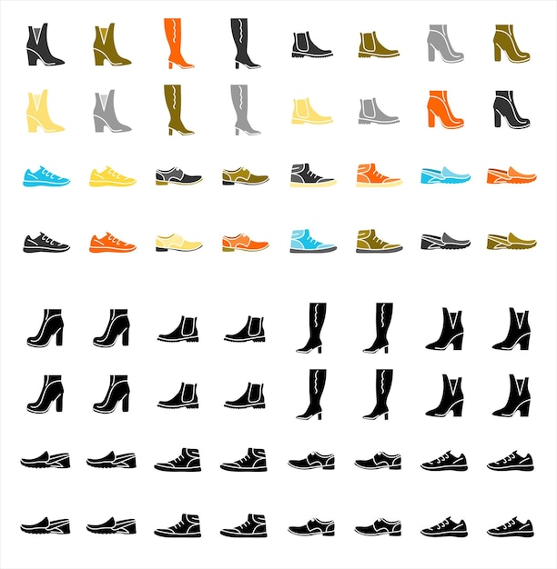 women's men's shoes set vector