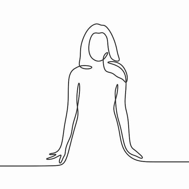 women's natural beauty continuous single line art