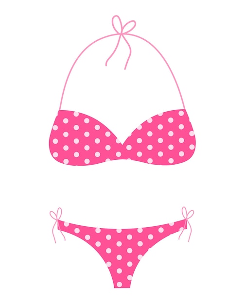 Women's pink swimsuit Vector illustration