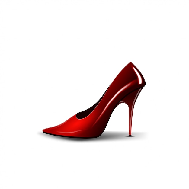 Vector women's red shoe isolated on white