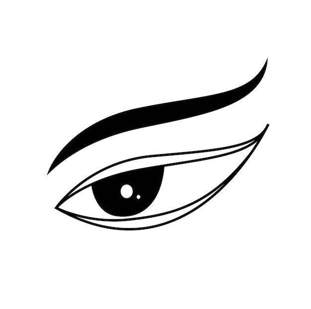 Women's right side eye in vector form