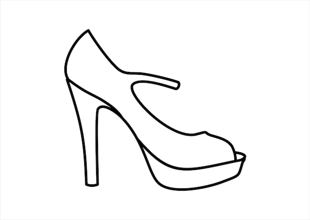 여자의 신발입니다. 신발 아이콘 벡터입니다. 제화공의 상징 또는 로고 타입 요소.