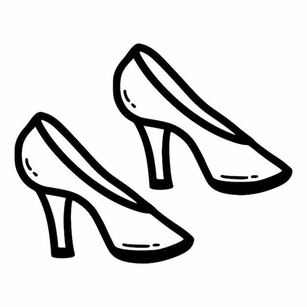 Women's shoes Vector doodle illustration Sketch Footwear