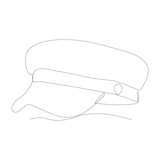 Женская шляпа от солнца в стиле непрерывного рисования линий. Женская летняя шапка минималистичная черная линейная