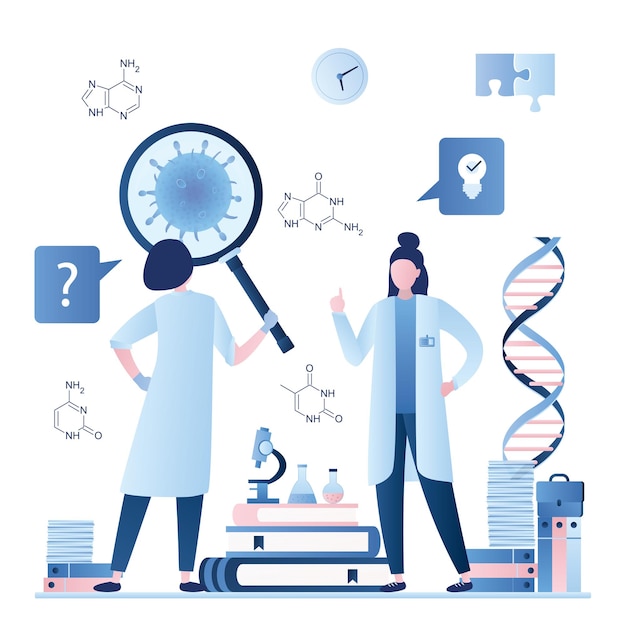 women scientists study the molecule virus medical laboratory invented cure new virus