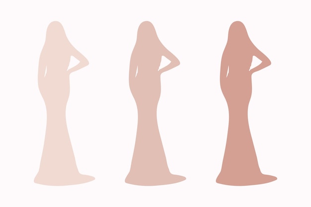 women silhouette or wedding gown