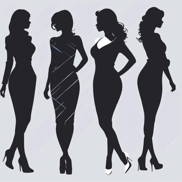 Vector women silhouettes vector