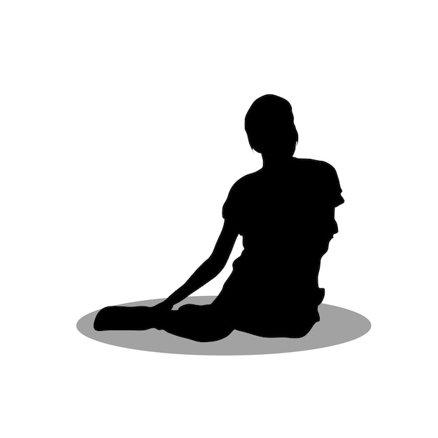 Women sitting silhouette stock vector