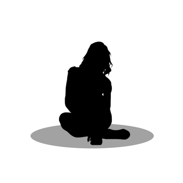 Vettore vettore di stock di silhouette di donne sedute