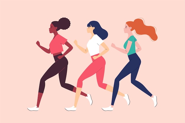 走っているスポーツウェアの女性