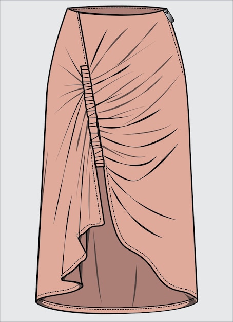 Vettore illustrazione vettoriale della gonna inferiore per donne e ragazze adolescenti