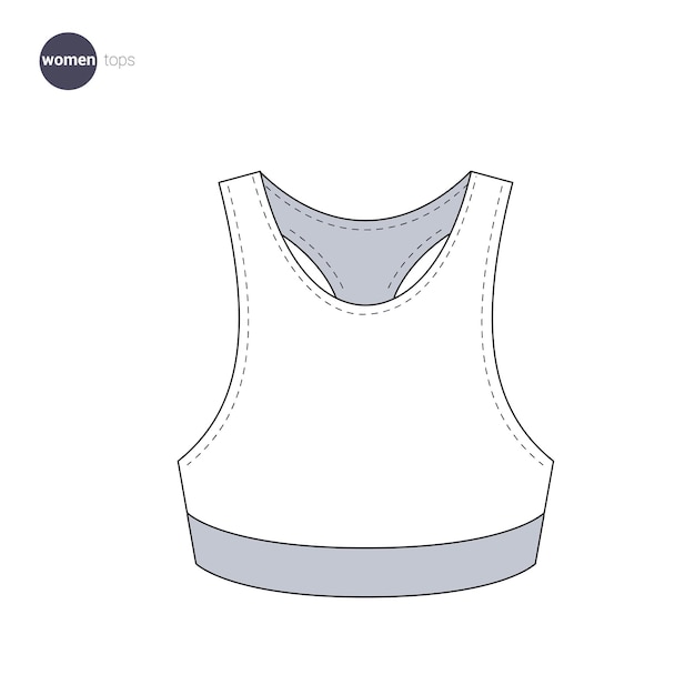 Vector women top. clothes thin line style.