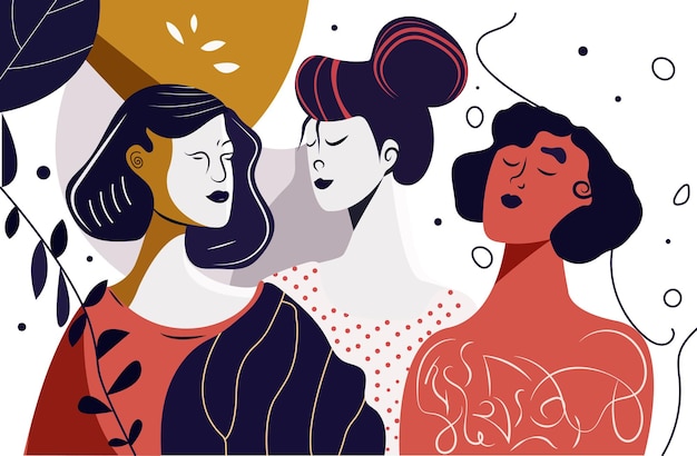 Vector women vector abstract matisse style