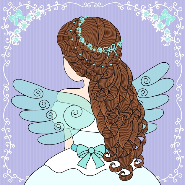 Vettore le donne indossano le ali d'angelo