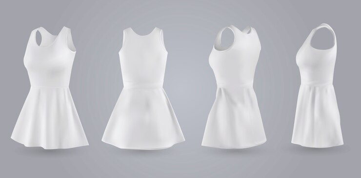 Vector women white dress set 