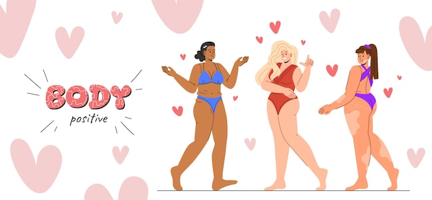 ボディポジティブなコンセプトを持つ女性